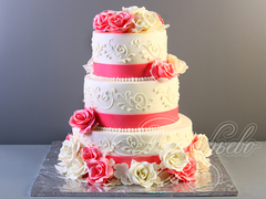Свадебный торт «Кружевная нежность»